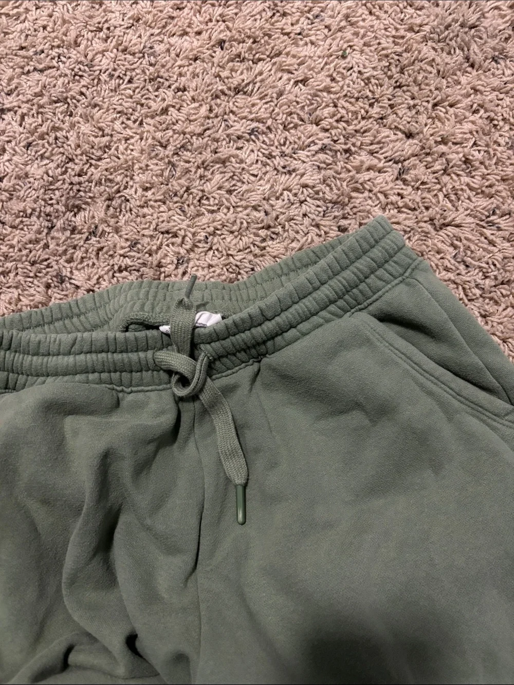 Gap Teen Green Fleece Joggers with Drawstring Waist